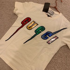 Gucci off white cotton t shirt with Gucci Blade